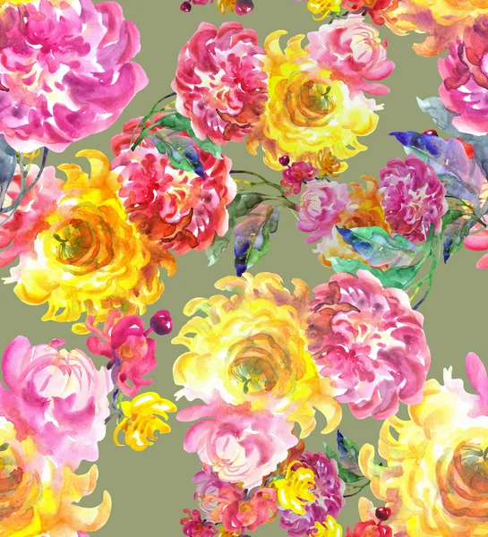 菊とのシームレスなパターン — ストック写真