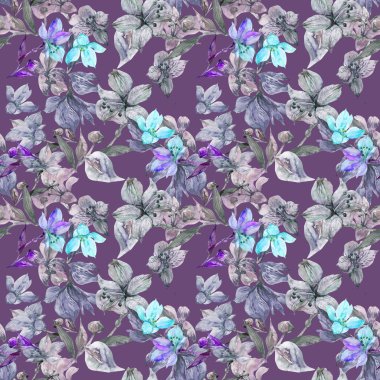 Sulu Boya Alstroemeria çiçek