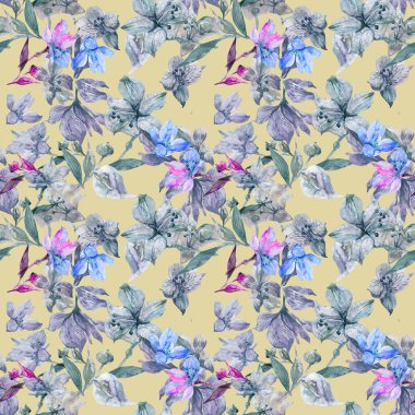 Sulu Boya Alstroemeria çiçek