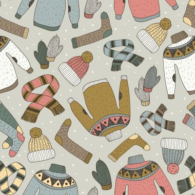 vector hand drawn seamless pattern with