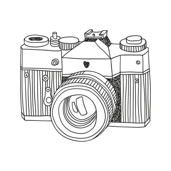 手绘制的矢量照相机 — 图库矢量图片