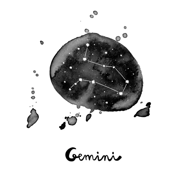 Illustrazione vettoriale con segno zodiacale Gemelli — Vettoriale Stock