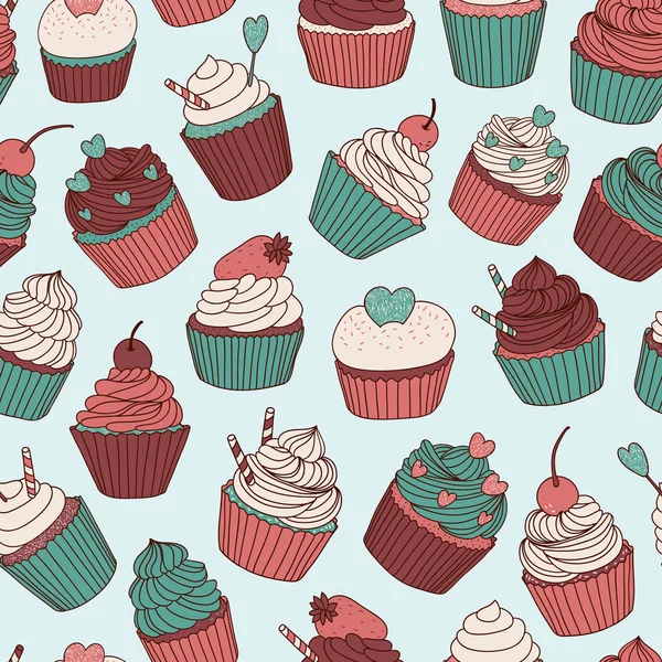 kekler vektör seamless modeli el çekilmiş