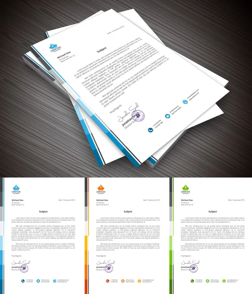 Kreativt brevpapir i 3 farver – Stock-vektor