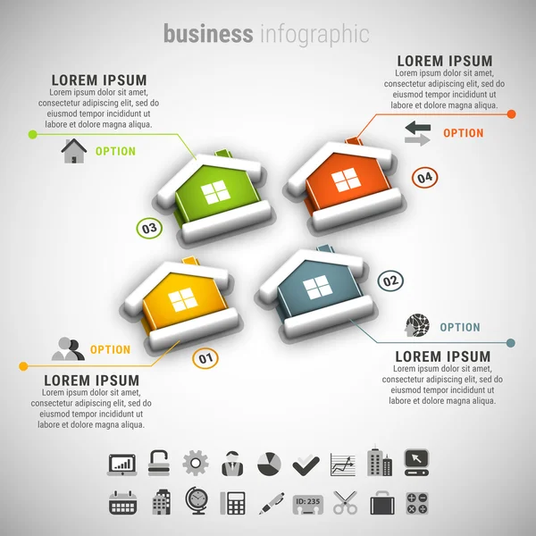 Infografica creativa aziendale — Vettoriale Stock
