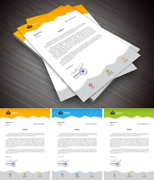 Creative Colorful Letterhead — Stock Vector