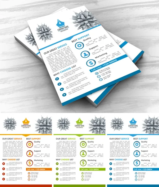 Flyer in 3 kleuren — Stockvector