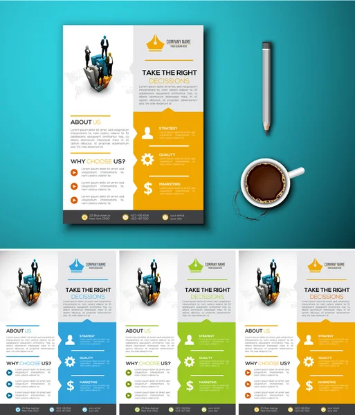 Corporate Flyer in 3 kleuren — Stockvector