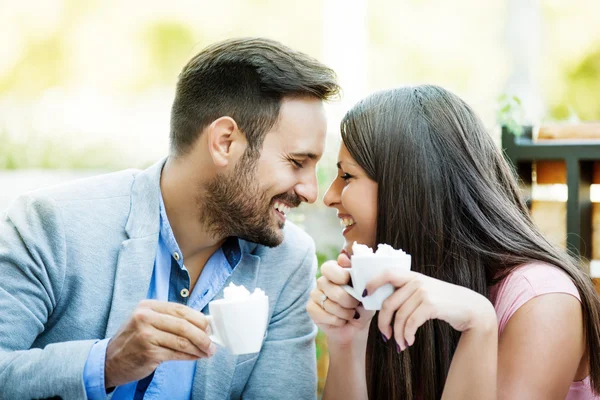 Kaffe tid i restaurang — Stockfoto