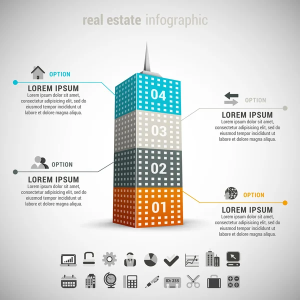 Infographie immobilière — Image vectorielle