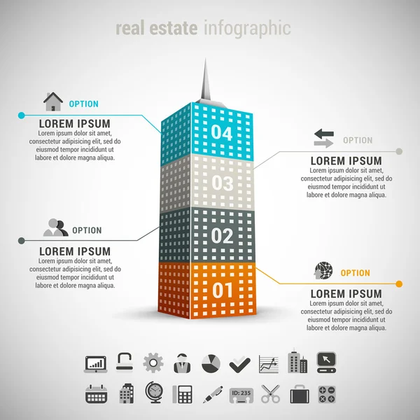 Infográfico imobiliário — Vetor de Stock