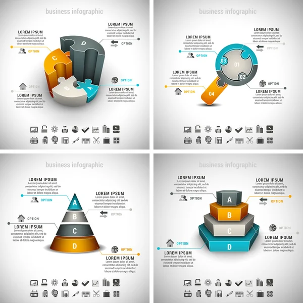 4 in 1 iş Infographics