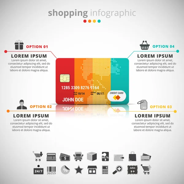 Infografica shopping — Vettoriale Stock