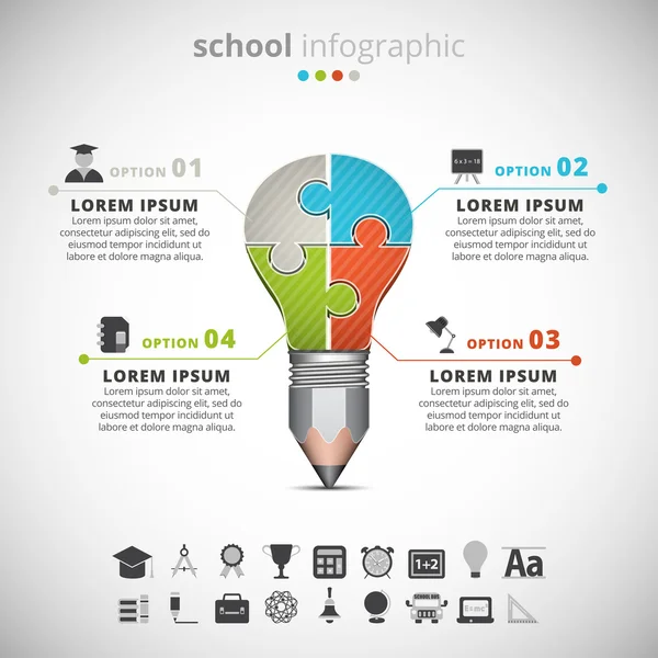 Schulinfografik — Stockvektor