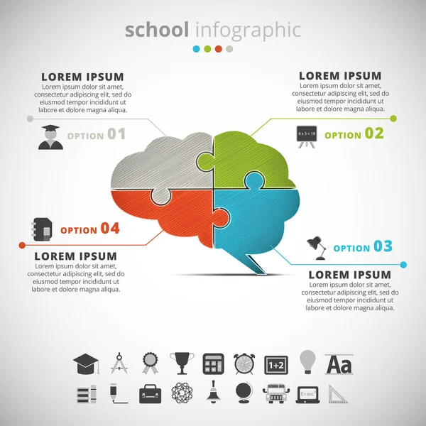 Infografis Sekolah - Stok Vektor