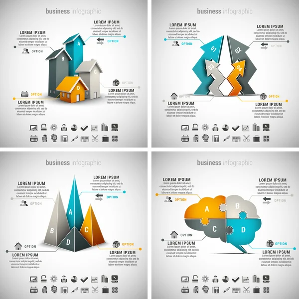 4 in 1 iş Infographics