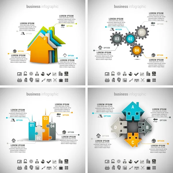 4 in 1 iş Infographics
