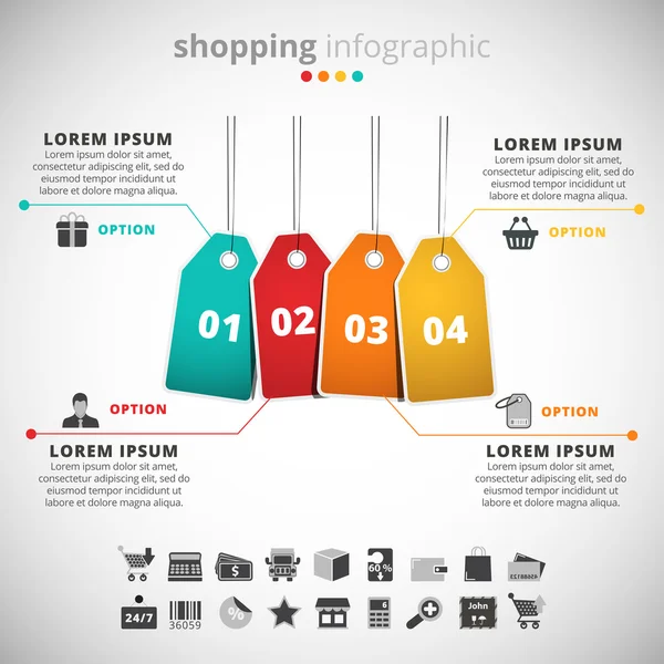 Shopping Infographic — Stock Vector