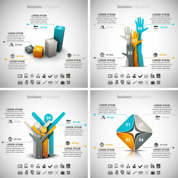 4 in 1 iş Infographics