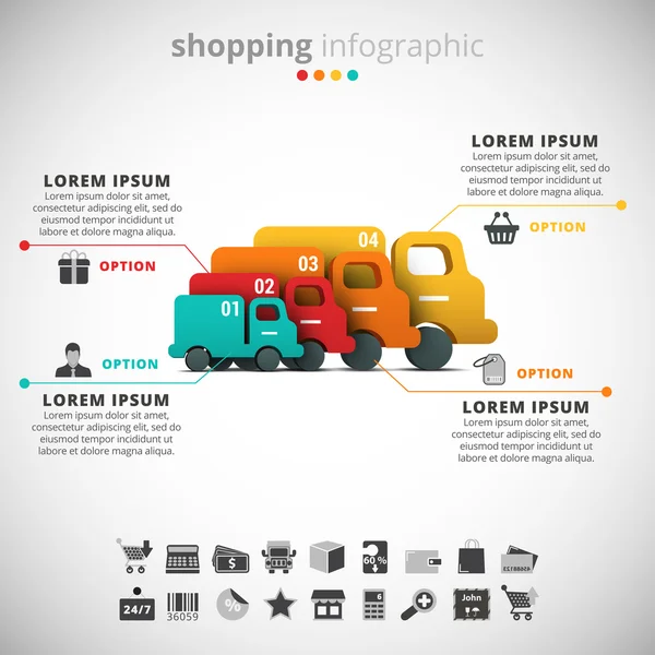 Infográfico de compras — Fotografia de Stock