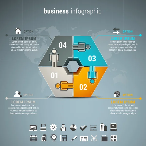 Infografía empresarial — Vector de stock