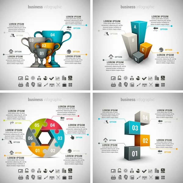 4 in 1 Business-Infografik — Stockvektor