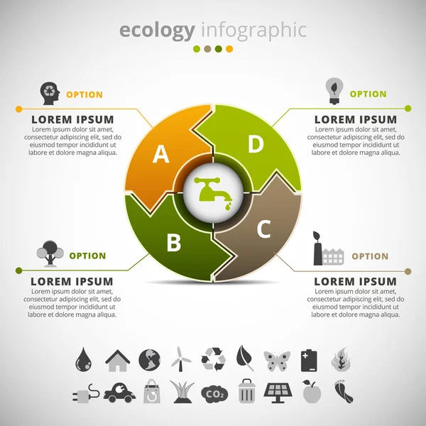 Infografía de Ecología Moderna — Vector de stock