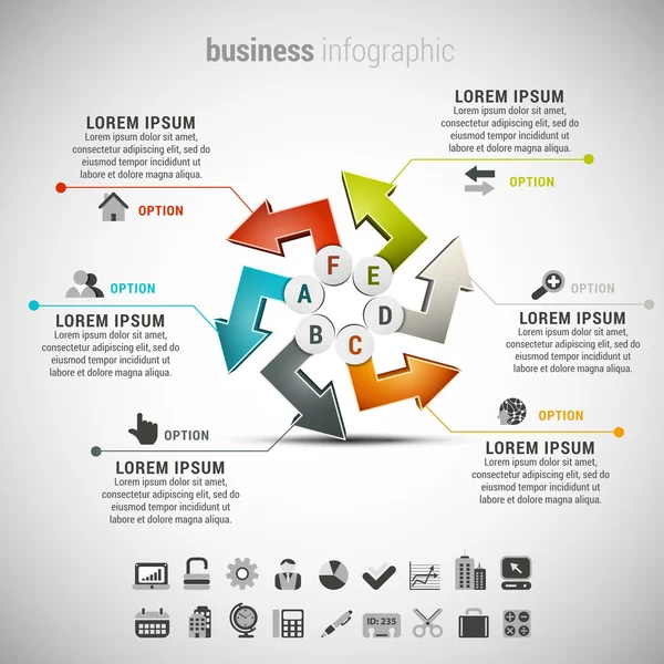 Infographie d'entreprise moderne — Image vectorielle