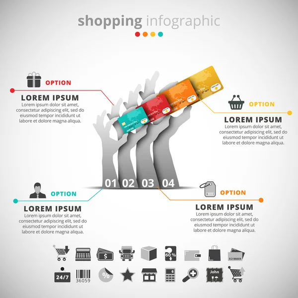 현대 쇼핑 Infographic — 스톡 벡터
