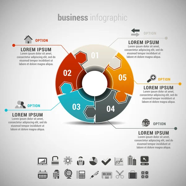 Infográfico de negócios moderno — Vetor de Stock