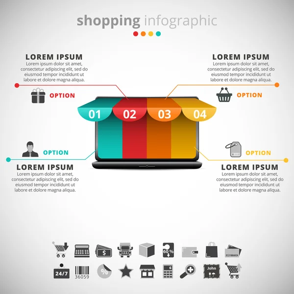 Modern Shopping Infographic — Stock Vector