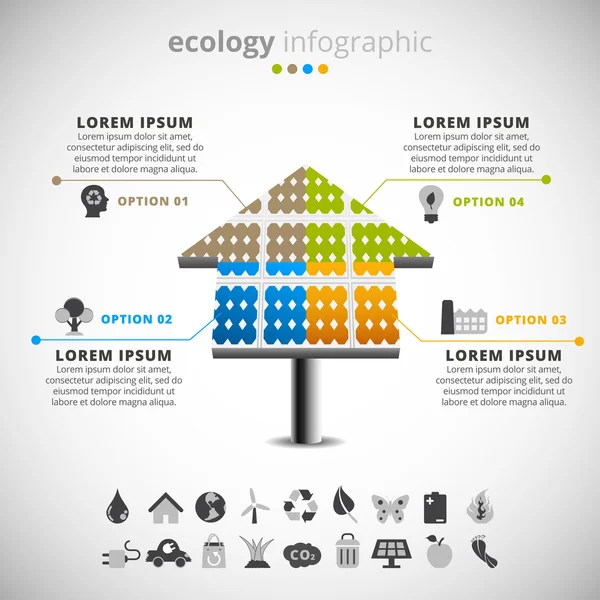 Infográfico de Ecologia Moderna — Vetor de Stock