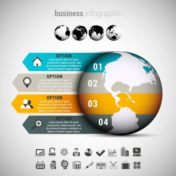 Infographie d'entreprise moderne — Image vectorielle