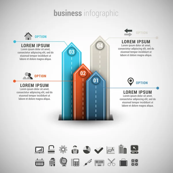 Infográfico de negócios moderno — Vetor de Stock