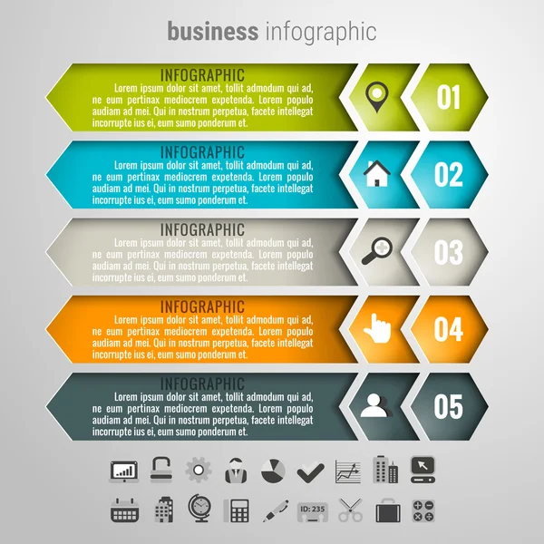 Infografik für flache Unternehmen — Stockvektor