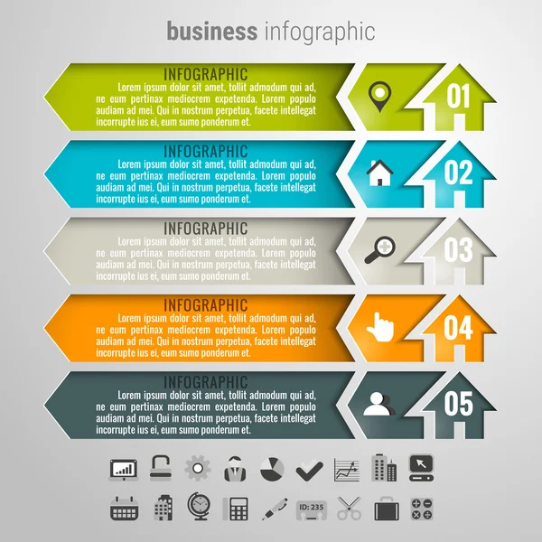 Infográfico de negócios planos — Vetor de Stock