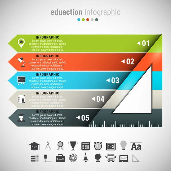 Educación creativa Infografía — Archivo Imágenes Vectoriales