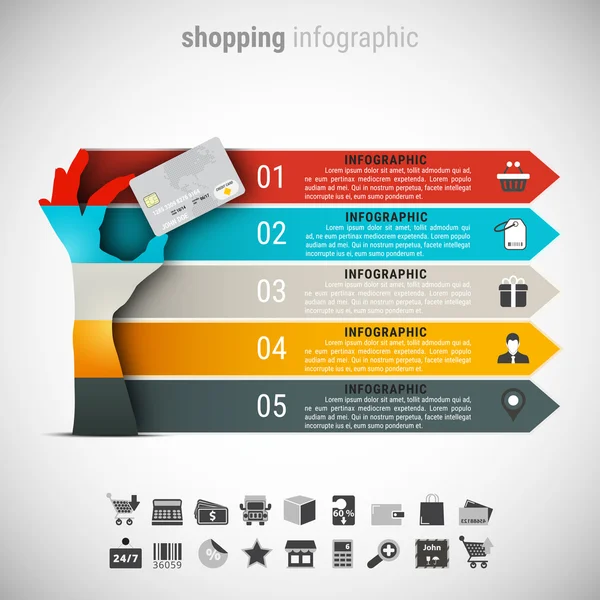 Kreative Shopping-Infografik — Stockvektor