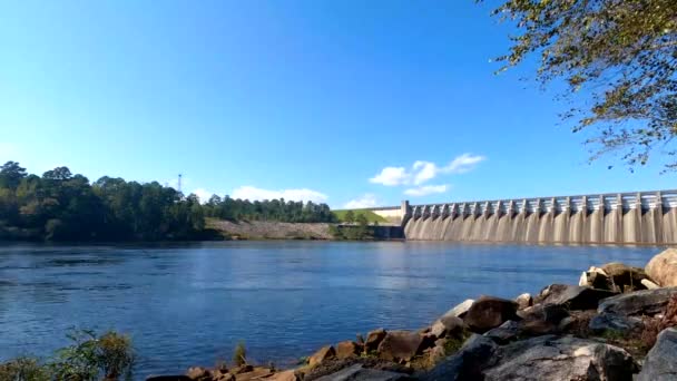 Augusta Usa Sped View Strom Thurmond Dam — стокове відео