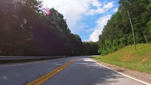 Helen Usa Vista Panorámica Una Carretera Rural Con Hermosos Árboles — Vídeo de stock