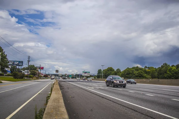 Gwinnett County Usa Blick Auf Den Verkehr Auf Der Interstate — Stockfoto