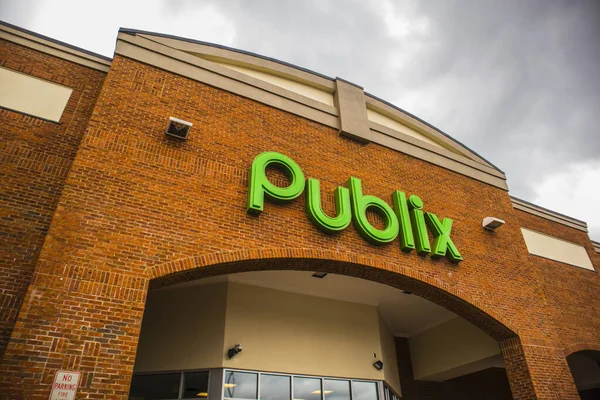 Snellville Usa Zicht Een Publix Logo Bij Ingang Van Winkel — Stockfoto