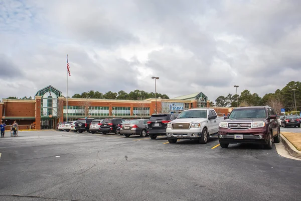 Snellville Usa View Kroger Parking Lot Full Cars Due Coronavirus — Stock Photo, Image