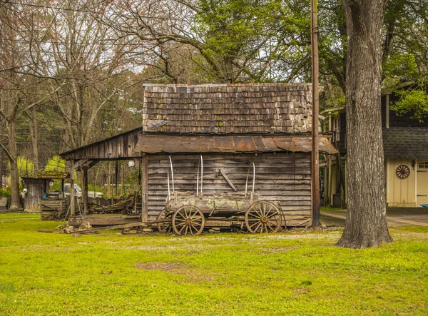 Stone Mountain Usa Old Rustic Style Shed Wagon Country Background — Stockfoto