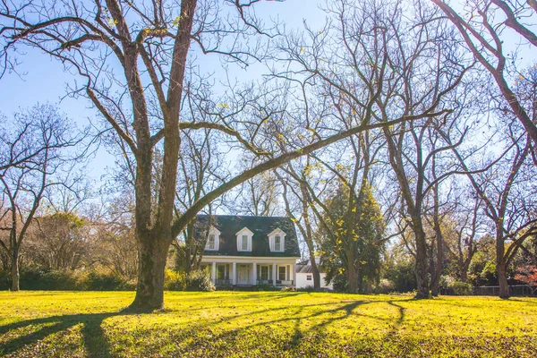 Burke County Usa Een Prachtig Wit Huis Het Platteland Tijdens — Stockfoto