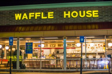 Augusta, Ga USA - 122: 20 Gece Waffle House iç ve dış