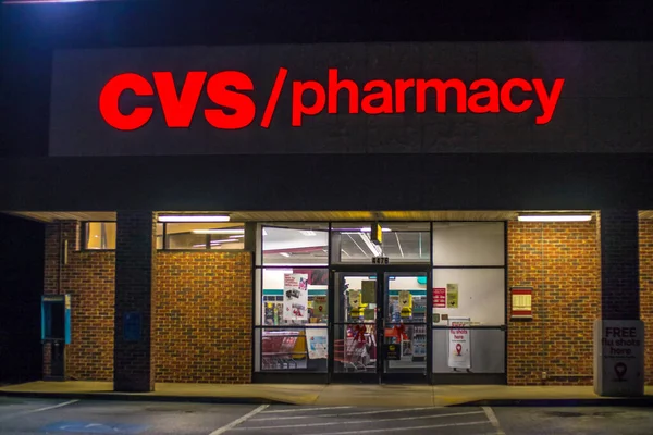 Augusta Usa Cvs Pharmacy Retail Store Night — Stock Photo, Image