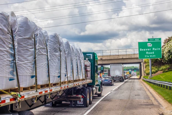 Contea Gwinnett Stati Uniti Traffico Sulla Interstatale Beaver Ruin Road — Foto Stock