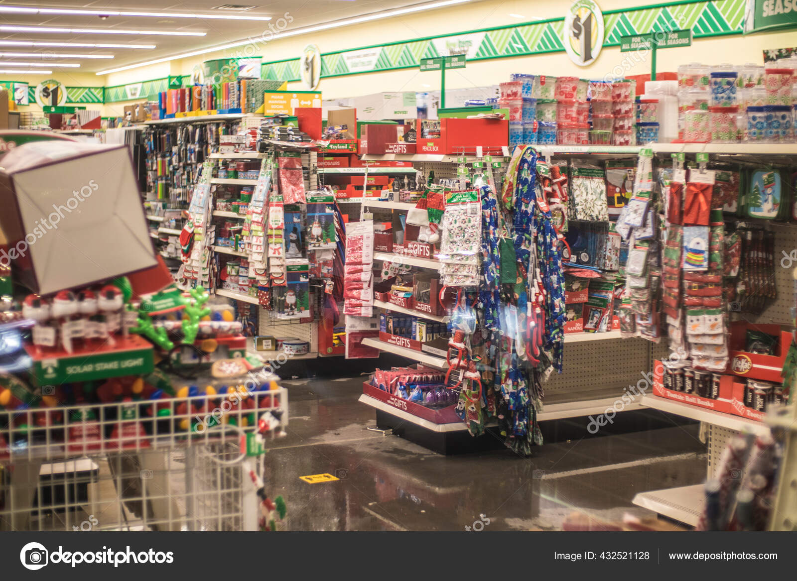 Augusta Usa Dollar Tree Retail Store Flooding Closed Holiday Items Stock Editorial Photo