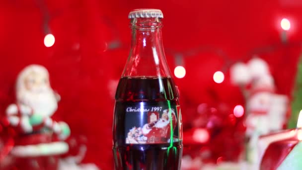Augusta Ηπα Coca Cola Holiday Σκηνή 1997 Vintage Κλειστό Μπουκάλι — Αρχείο Βίντεο